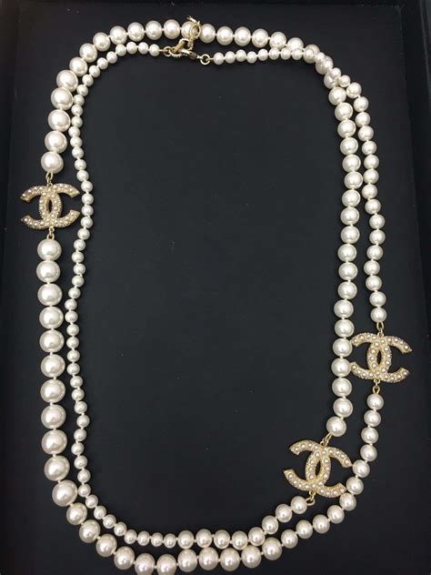 chanel pearl bow necklace|Chanel pearl necklaces for women.